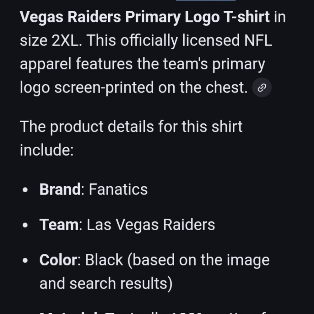Raiders Women's Logo Team Lockup Long Sleeve V-Neck T-Shirt - Black 2XL NWT - Picture 5 of 5